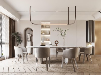 现代餐厅3D模型下载